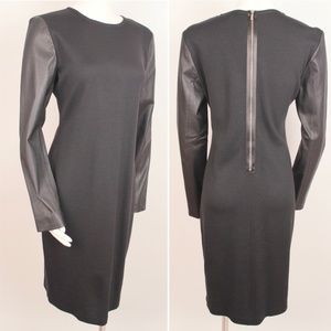 St. John NWOT Leather Crew Wool Dress Cocktail 471